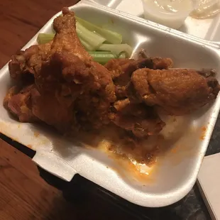 Looks more like fried chicken and not buffalo wings, there is not sauce