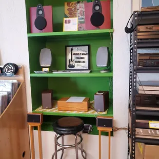 Speaker listening station, try before you buy!