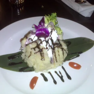 The waitress hooked us up with a free fried ice-cream. Yummy!