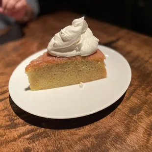 olive oil cake with vanilla whipped cream - tasty!