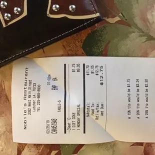 Twelve dollars for lunch...nice.