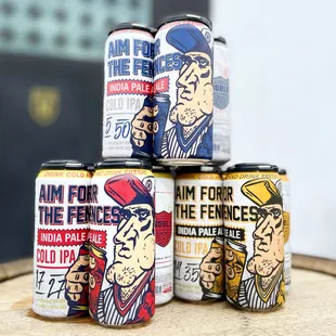 a stack of cans of beer