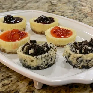 Cheesecake bites (Oreo, strawberry, and blueberry)