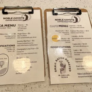 two menus