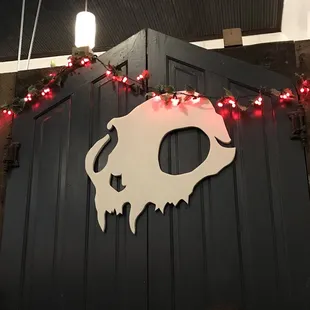  skull on a door