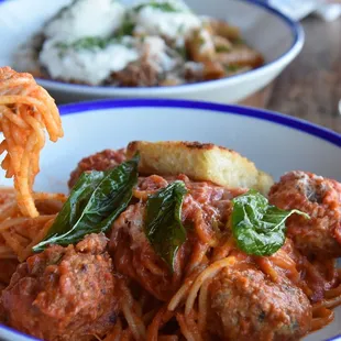 Bucatini + Meatballs