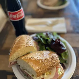 a sandwich and salad on a plate