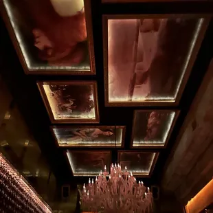 Paintings on the ceiling/ wax chandleier