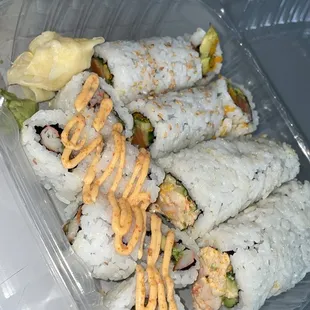 Alaskan Roll, Michigan Roll, Spicy California
