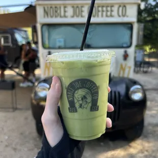 Matcha with vanilla and almond milk