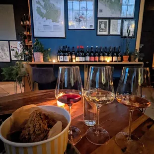 Fried chicken and a variety of wines!