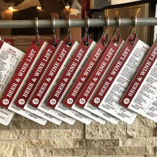 Beer and Wine Lists