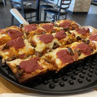 Large Meatball and pepperoni pizza