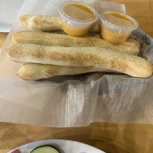 6 Breadsticks and 2 Dips