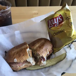 Za Ham and Cheese Sandwich with Potato Chips