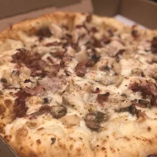 Chicken Alfredo the Chicken Pizza in portrait view