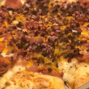 All meat pizza