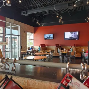 a view of the dining area