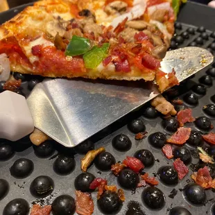 a half eaten pizza