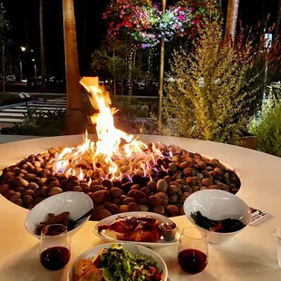 date night by the fire pit
