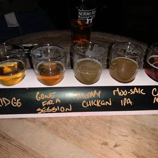a flight of beers