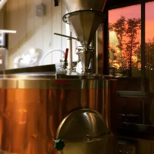 a sunset through the window