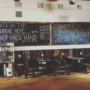 Noble Stein's chalkboard menu for opening weekend.