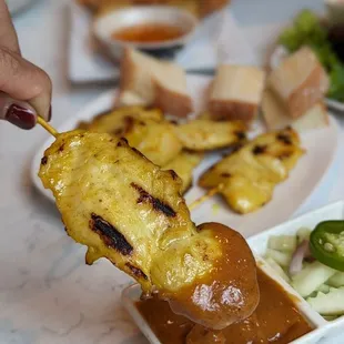 a plate of food being served