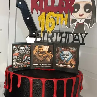 Mike Myers themed ice cream cake