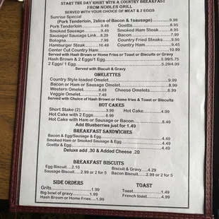 Breakfast Menu (1/2021)