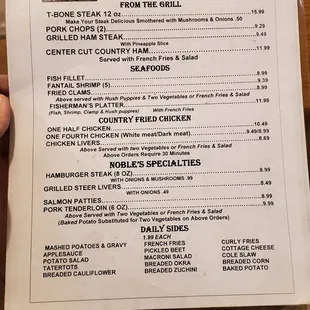 menu