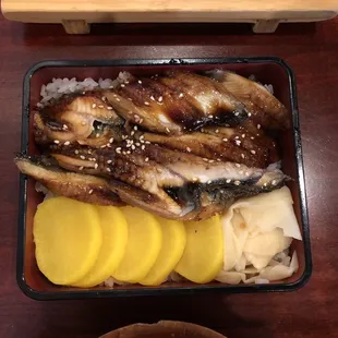 Unagi don at lunch. Good portion and easy to share.