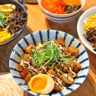 a variety of ramen dishes