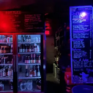 a bar with neon lights