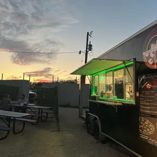  food truck with neon lights