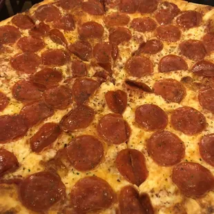 a pepperoni pizza