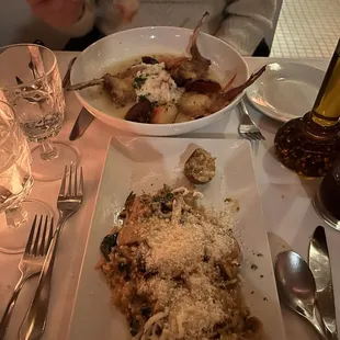 rissoto and lamb chops