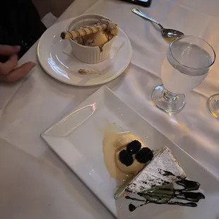 pistachio mousse cake special and salted caramel gelato