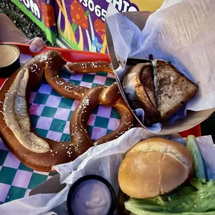 Big Ass Pretzel Double Magic Burger Hangry Helper