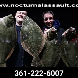 Flounder gigging the waters of Rockport Port Aransas Tx big December fish.