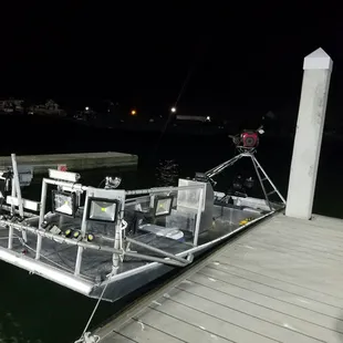 Our flounder gigging rig has plenty of room for you and your friends.