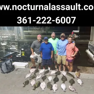 Busy night on the waters of Rockport Port Aransas Flounder gigging