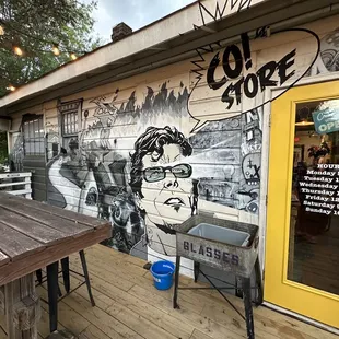 a mural on the side of a building