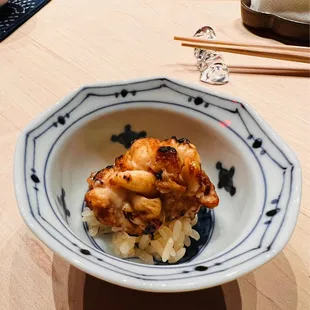 Grilled shirako and rice