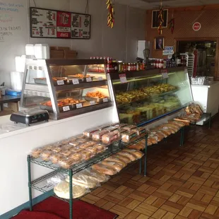 a display of baked goods