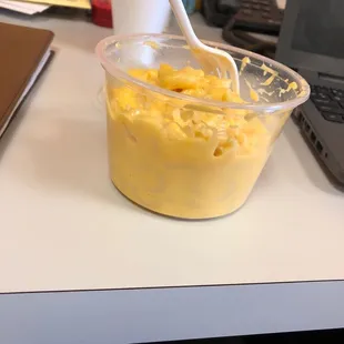 a bowl of food on a desk