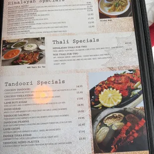a menu for a restaurant