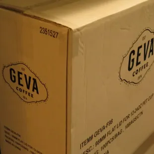 a box of geva coffee