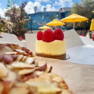 Cheesecake with Fresh Berries &amp; Twice Baked Almond Croissant