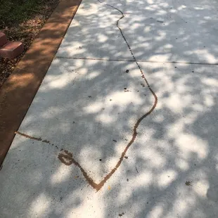 Sloppy stain on driveway